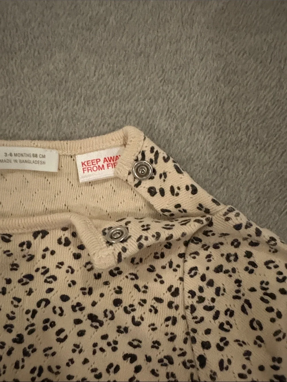 Zara Baby Girl Beige and Black Leopard Print Kids Set - Size 3 to 6 Months